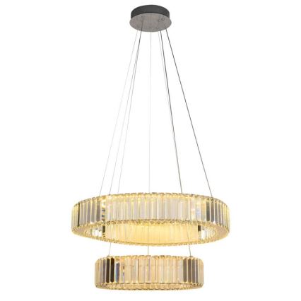 Lustre de cristal regulável num fio LED/65W/230V 3000-6500K cromado brilhante + comando