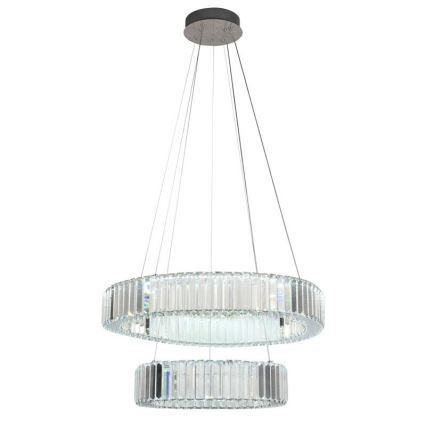 Lustre de cristal regulável num fio LED/65W/230V 3000-6500K cromado brilhante + comando