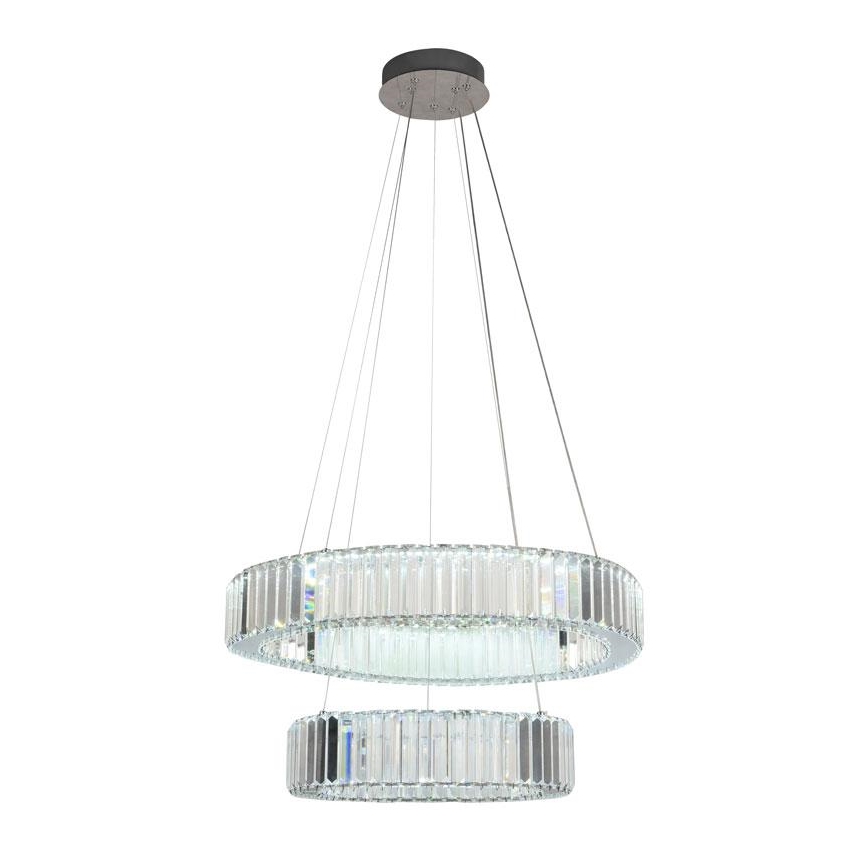 Lustre de cristal regulável num fio LED/65W/230V 3000-6500K cromado brilhante + comando