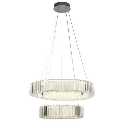 Lustre de cristal regulável num fio LED/65W/230V 3000-6500K cromado brilhante + comando