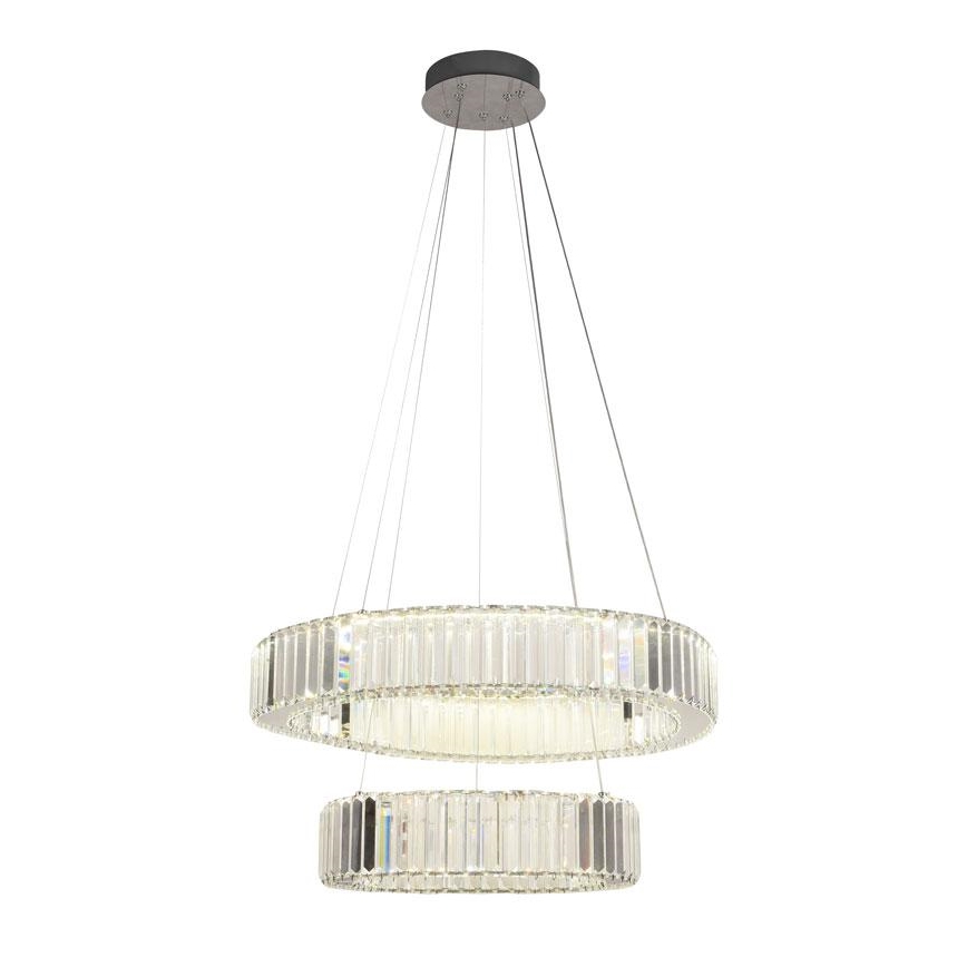Lustre de cristal regulável num fio LED/65W/230V 3000-6500K cromado brilhante + comando