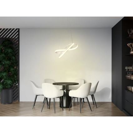 Candeeiro suspenso LED com regulação LED/70W/230V 3000-6500K diâmetro 55 cm branco + comando