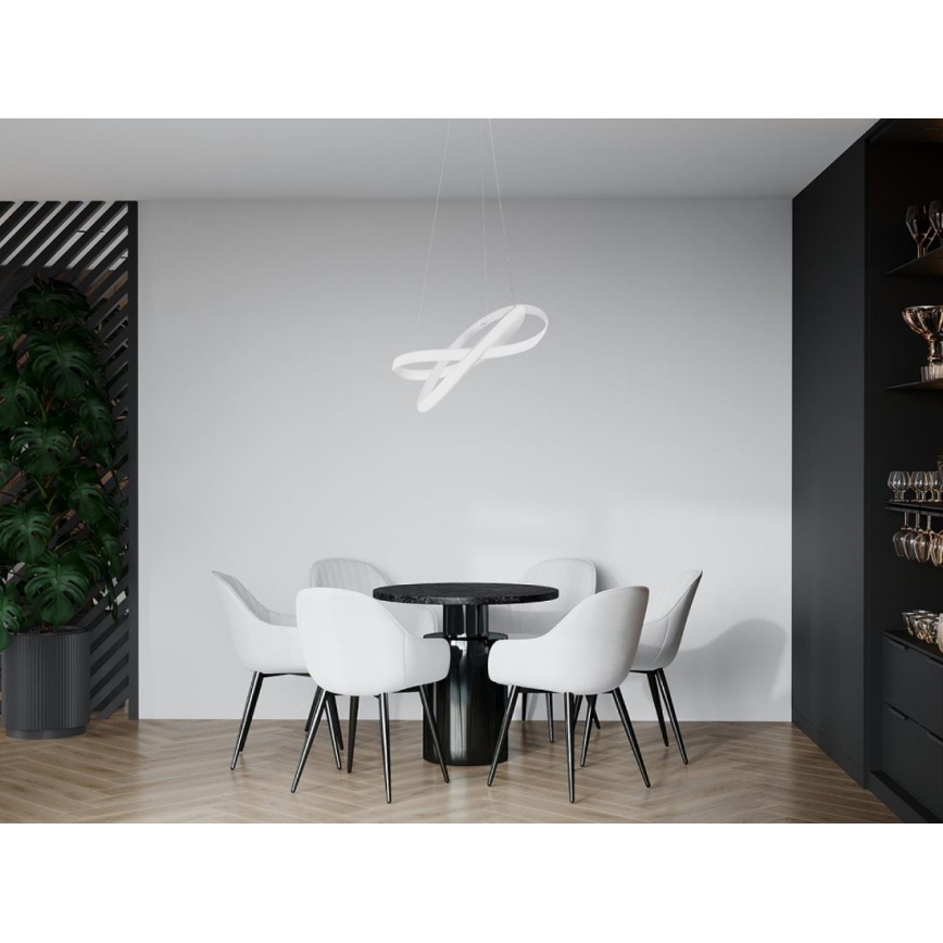 Candeeiro suspenso LED com regulação LED/70W/230V 3000-6500K diâmetro 55 cm branco + comando