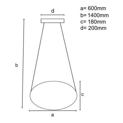 Candeeiro suspenso LED com regulação LED/70W/230V 3000-6500K diâmetro 60 cm + comando