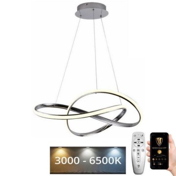 Candeeiro suspenso LED com regulação LED/70W/230V 3000-6500K cromado brilhante + comando