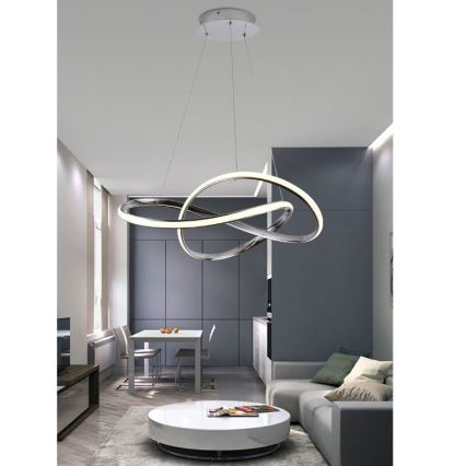 Candeeiro suspenso LED com regulação LED/70W/230V 3000-6500K cromado brilhante + comando