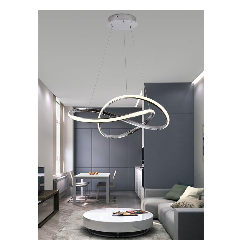 Candeeiro suspenso LED com regulação LED/70W/230V 3000-6500K cromado brilhante + comando