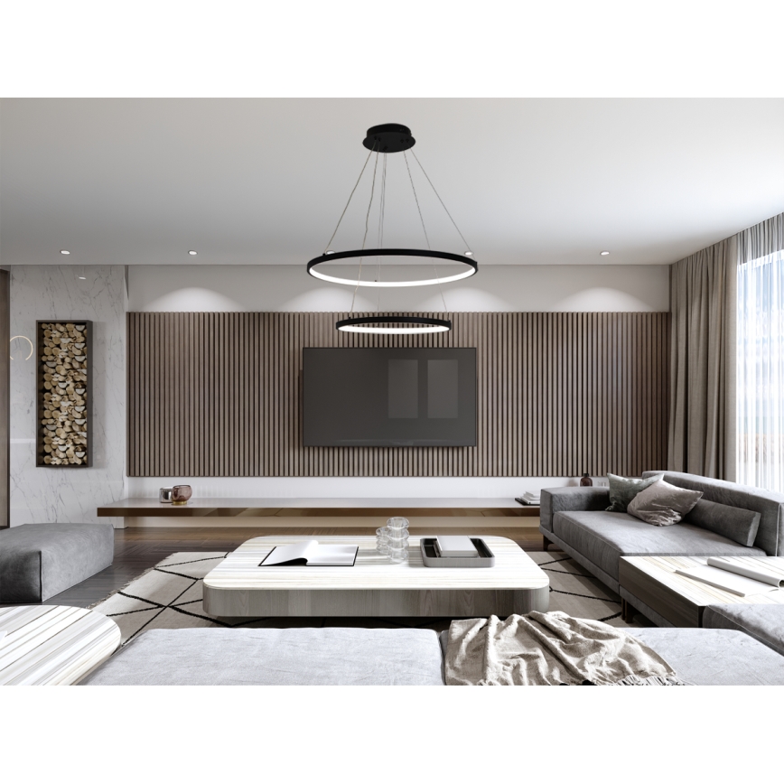 Candeeiro suspenso LED com regulação LED/75W/230V 3000-6500K diâmetro 60 cm + comando