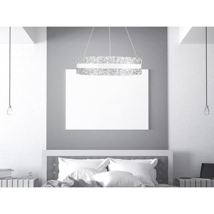 LED Regulação cristal candeeiro suspenso LED/80W/230V 3000-6500K branco + comando
