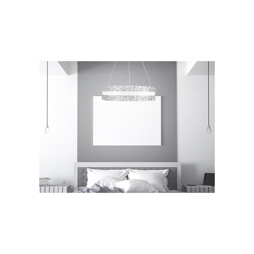 LED Regulação cristal candeeiro suspenso LED/80W/230V 3000-6500K branco + comando