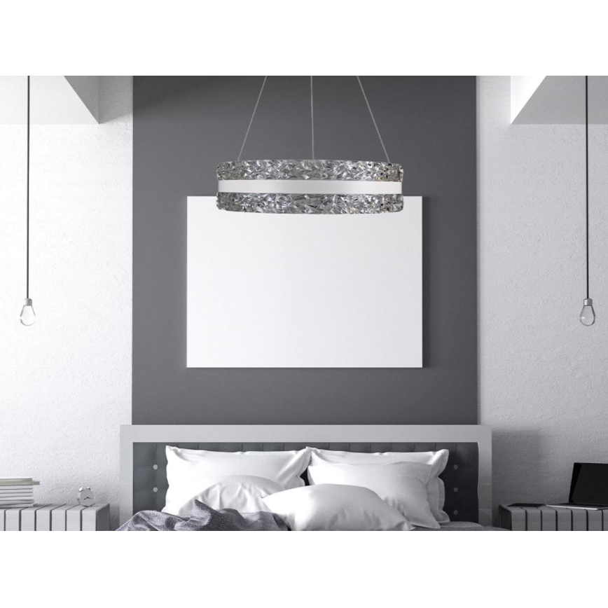 LED Regulação cristal candeeiro suspenso LED/80W/230V 3000-6500K branco + comando