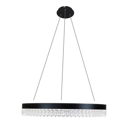 LED Regulação cristal candeeiro suspenso LED/80W/230V 3000-6500K preto + comando