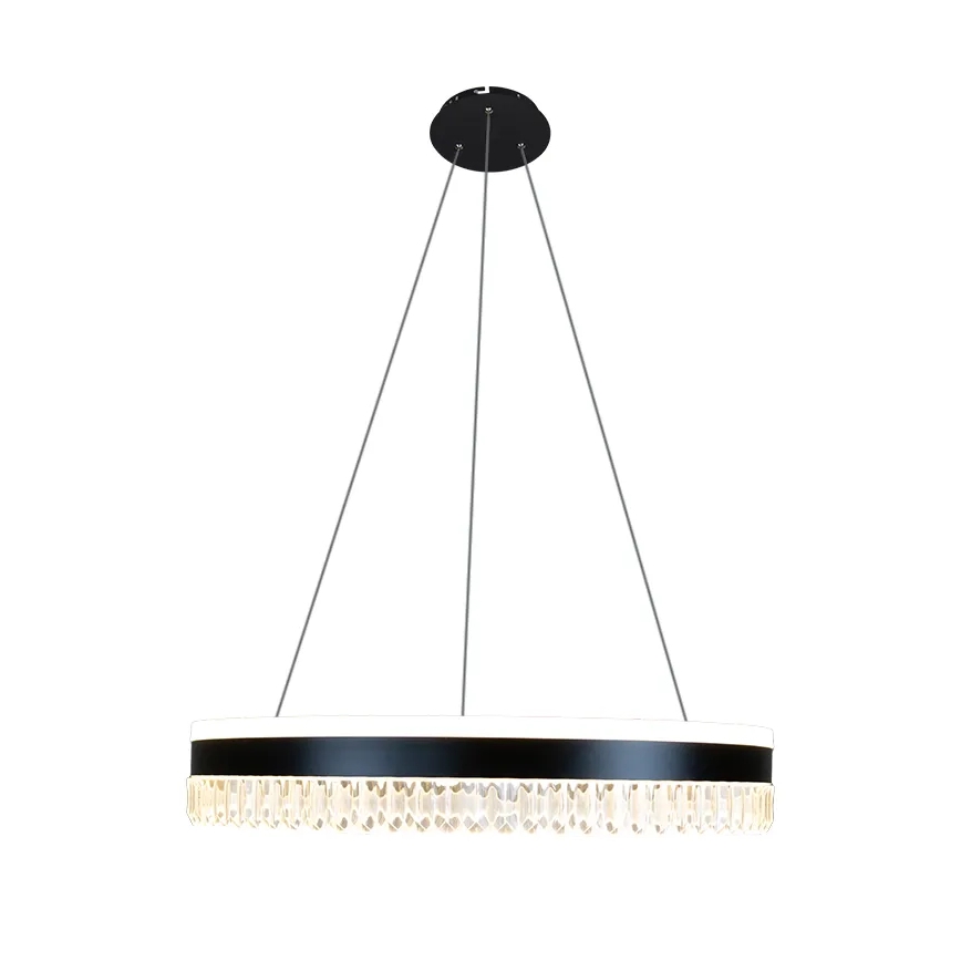 LED Regulação cristal candeeiro suspenso LED/80W/230V 3000-6500K preto + comando