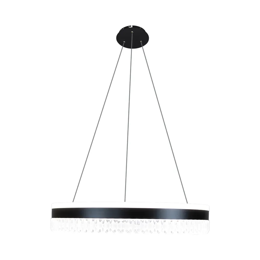 LED Regulação cristal candeeiro suspenso LED/80W/230V 3000-6500K preto + comando