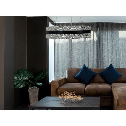 LED Regulação cristal candeeiro suspenso LED/80W/230V 3000-6500K preto + comando