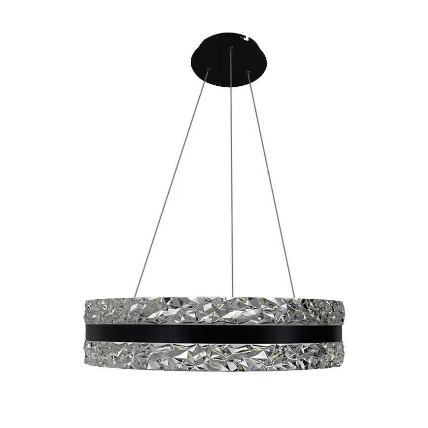 LED Regulação cristal candeeiro suspenso LED/80W/230V 3000-6500K preto + comando