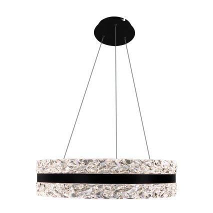 LED Regulação cristal candeeiro suspenso LED/80W/230V 3000-6500K preto + comando
