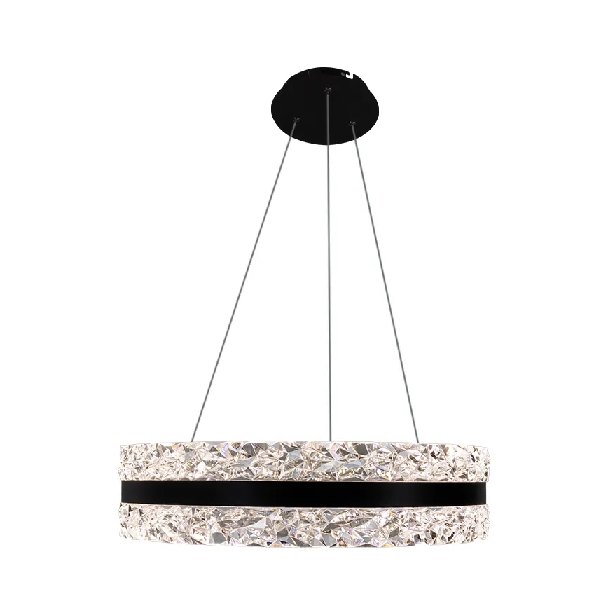 LED Regulação cristal candeeiro suspenso LED/80W/230V 3000-6500K preto + comando