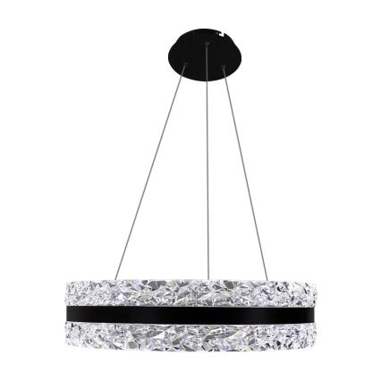 LED Regulação cristal candeeiro suspenso LED/80W/230V 3000-6500K preto + comando