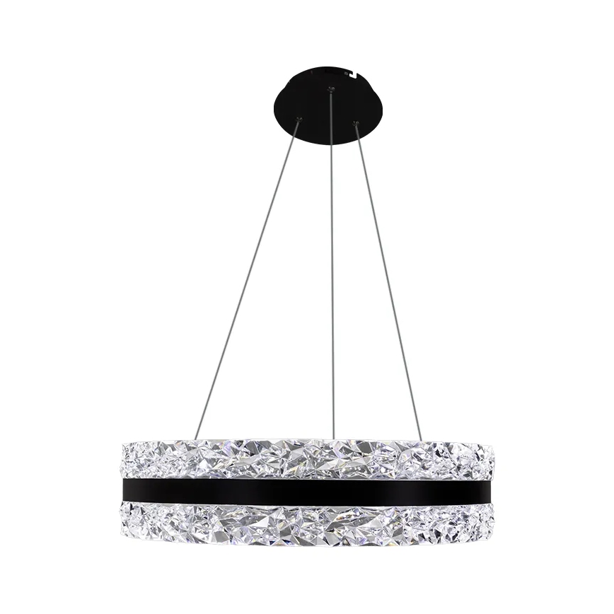 LED Regulação cristal candeeiro suspenso LED/80W/230V 3000-6500K preto + comando