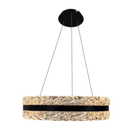 LED Regulação cristal candeeiro suspenso LED/80W/230V 3000-6500K preto + comando