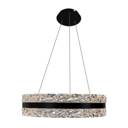 LED Regulação cristal candeeiro suspenso LED/80W/230V 3000-6500K preto + comando