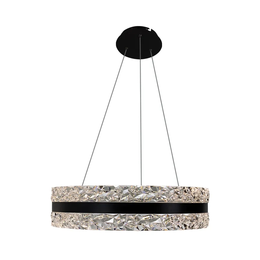 LED Regulação cristal candeeiro suspenso LED/80W/230V 3000-6500K preto + comando