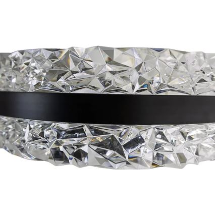 LED Regulação cristal candeeiro suspenso LED/80W/230V 3000-6500K preto + comando