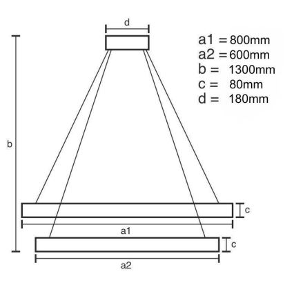 Lustre de cristal regulável num fio LED/90W/230V 3000-6500K cromado brilhante + comando