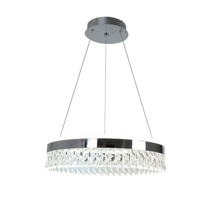 Lustre de cristal regulável num fio LED/90W/230V 3000-6500K cromado brilhante + comando