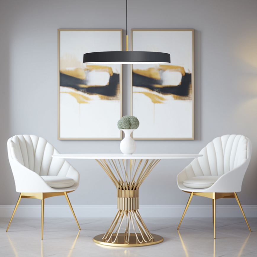 Candeeiro suspenso LED DISC LED/38W/230V diâmetro 45 cm preto