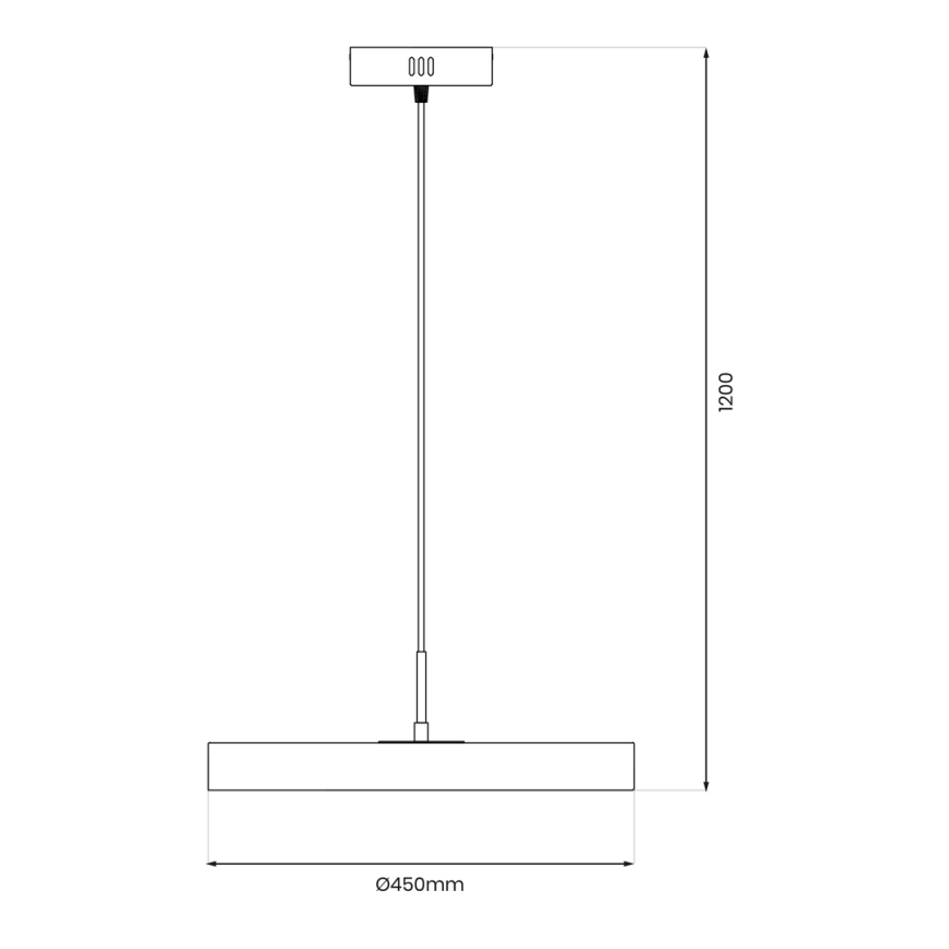 Candeeiro suspenso LED DISC LED/38W/230V diâmetro 45 cm preto
