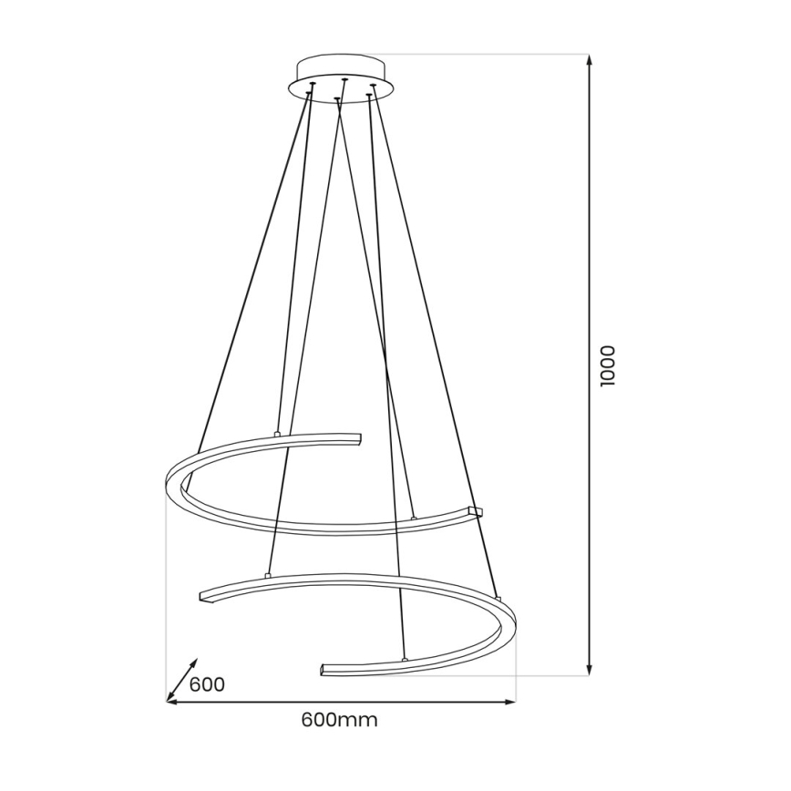 Candeeiro suspenso LED DOUBLEMOON LED/30W/230V preto