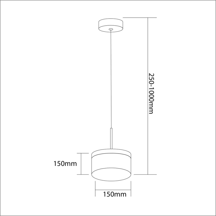 Candeeiro suspenso LED ELEGANCE LED/9W/230V diâmetro 15 cm dourado