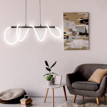 Candeeiro suspenso LED EMMA LED/38W/230V preto