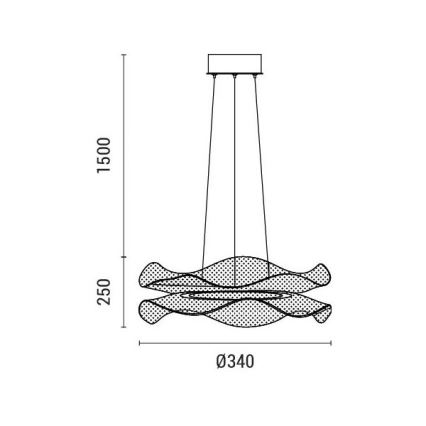 Candeeiro suspenso LED FIRENZE LED/34W/230V 3000K diâmetro 34 cm