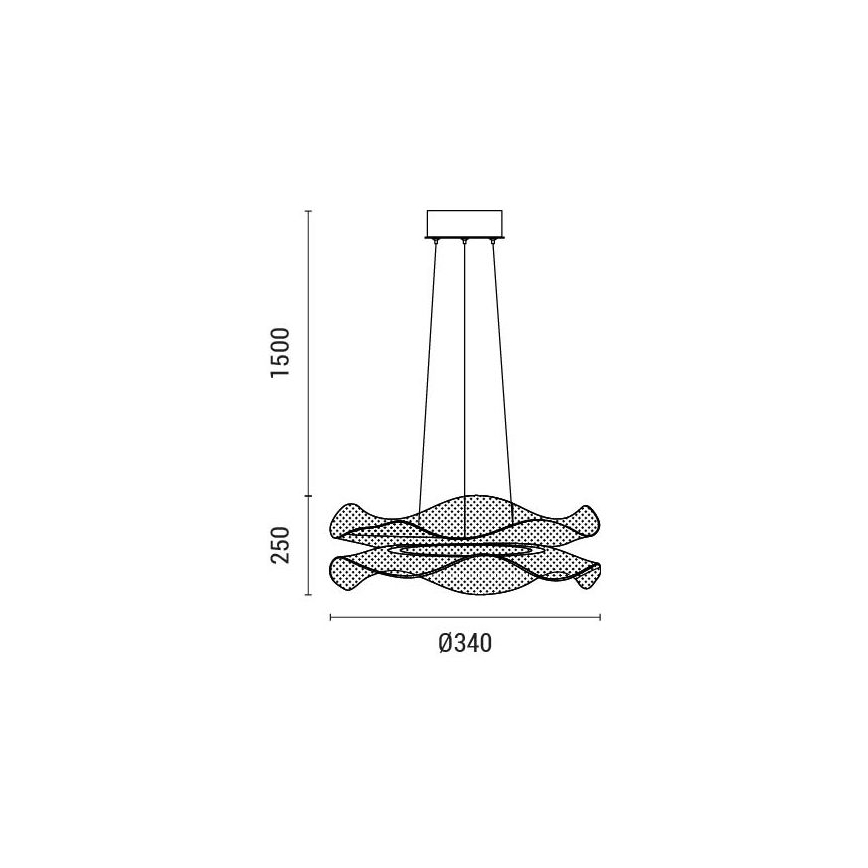 Candeeiro suspenso LED FIRENZE LED/34W/230V 3000K diâmetro 34 cm