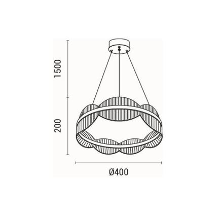 Candeeiro suspenso LED FIRENZE LED/48W/230V 3000K diâmetro 40 cm