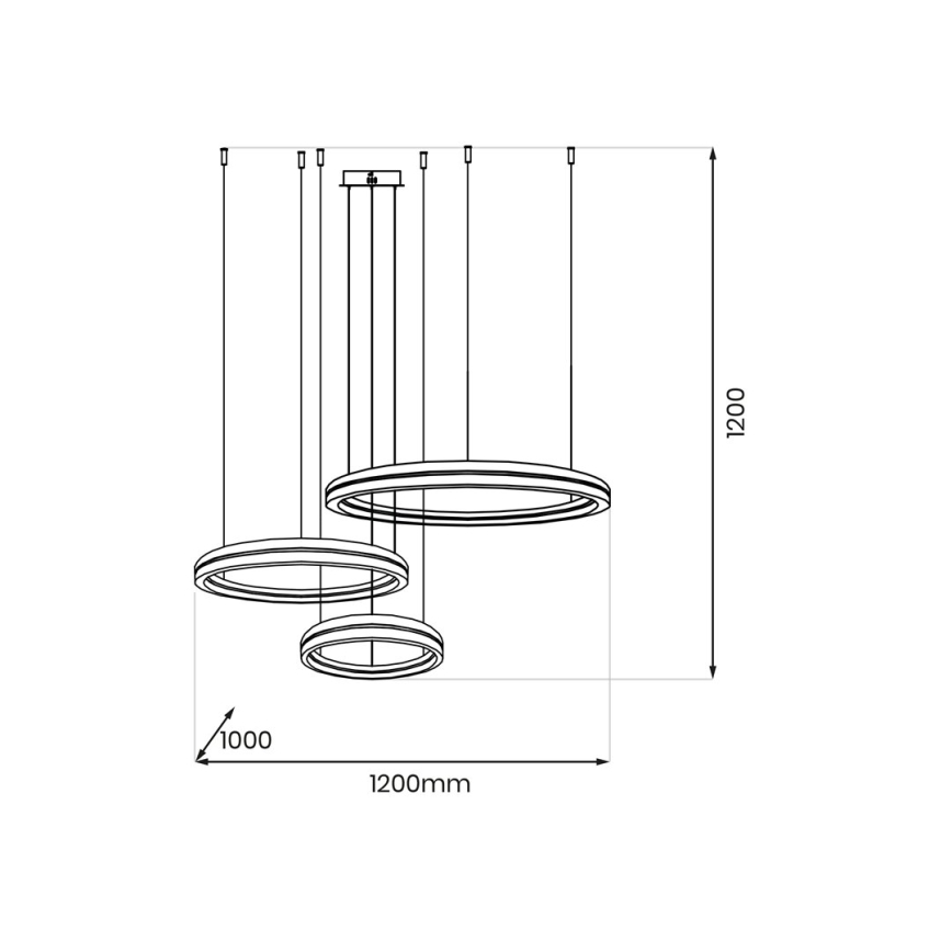 Candeeiro suspenso LED GRAVITY LED/108W/230V preto