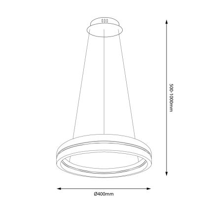 Candeeiro suspenso LED GRAVITY LED/36W/230V preto