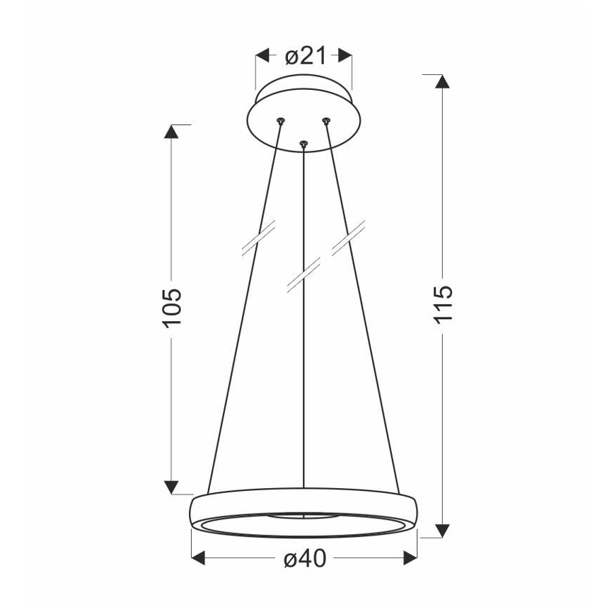 Candeeiro suspenso LED HASHIM LED/22W/230V diâmetro 40 cm cobre