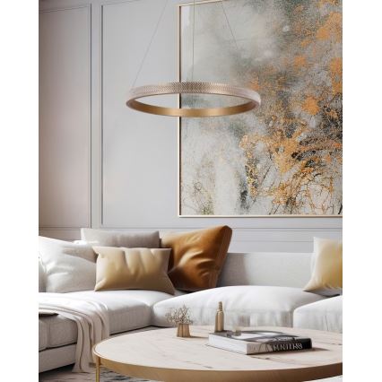 Candeeiro suspenso LED HASHIM LED/34W/230V diâmetro 60 cm cobre