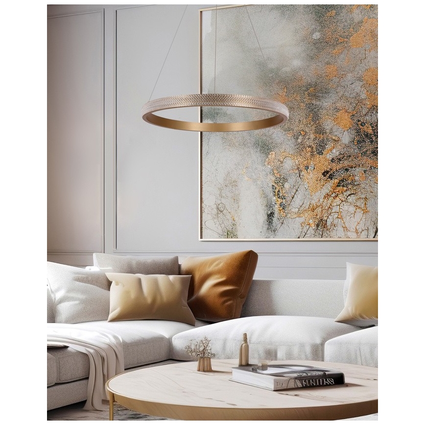 Candeeiro suspenso LED HASHIM LED/34W/230V diâmetro 60 cm cobre