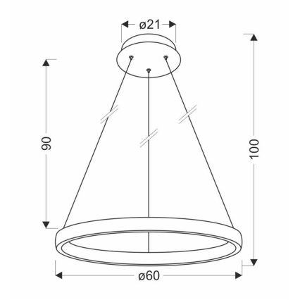 Candeeiro suspenso LED HASHIM LED/34W/230V diâmetro 60 cm cobre