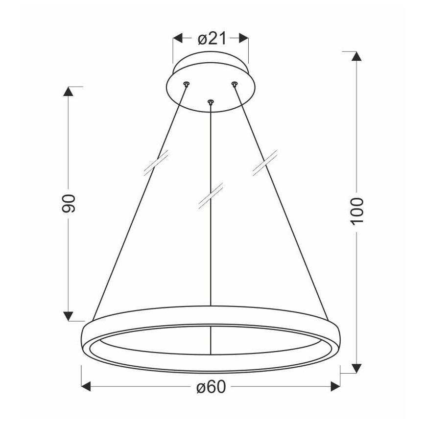 Candeeiro suspenso LED HASHIM LED/34W/230V diâmetro 60 cm cobre