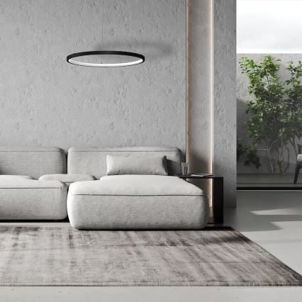 Candeeiro suspenso LED HOOP LED/27W/230V diâmetro 50 cm 4000K preto