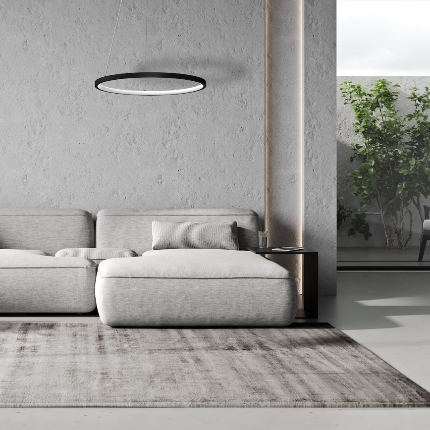 Candeeiro suspenso LED HOOP LED/27W/230V diâmetro 50 cm 4000K preto