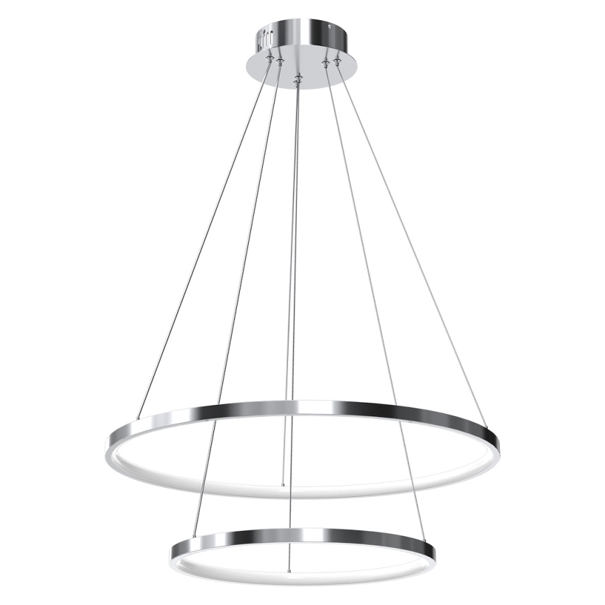 Candeeiro suspenso LED HOOP LED/51W/230V diâmetro 60 cm 4000K cromado brilhante