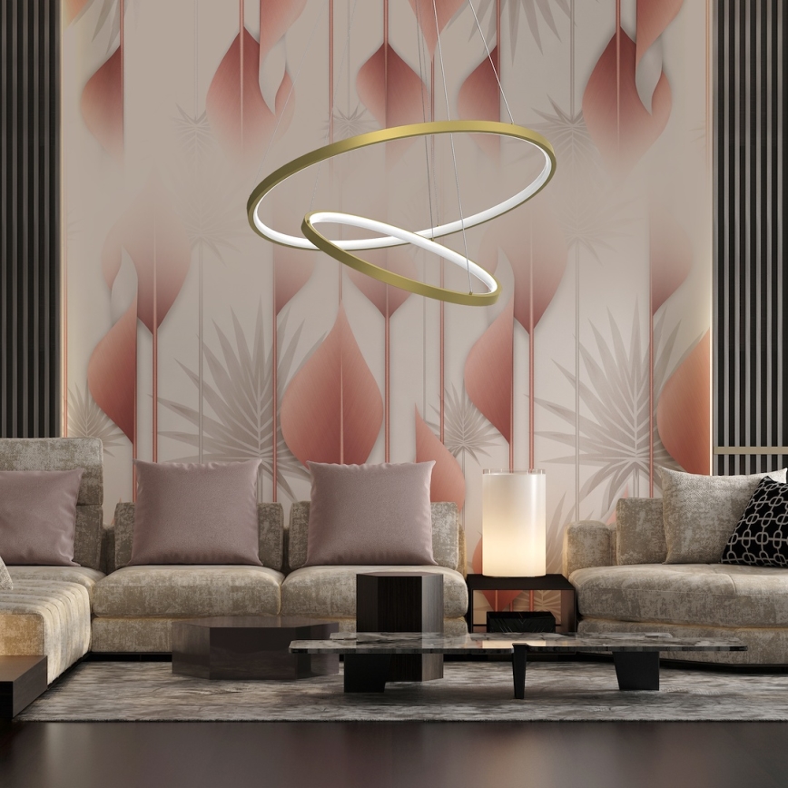 Candeeiro suspenso LED HOOP LED/51W/230V diâmetro 60 cm 4000K dourado