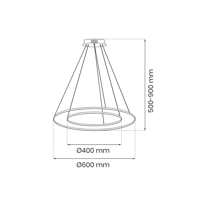 Candeeiro suspenso LED HOOP LED/51W/230V diâmetro 60 cm 4000K dourado
